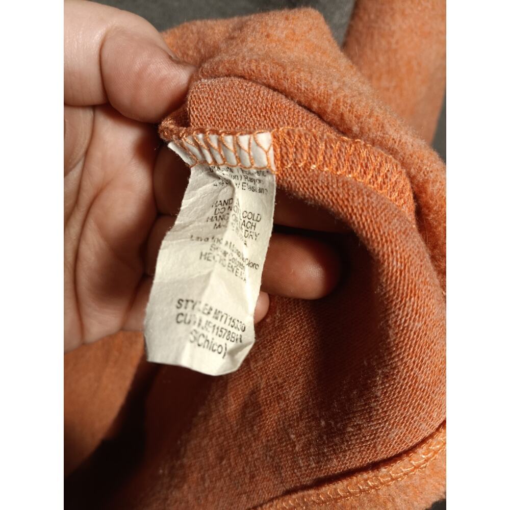 Adora Women’s Small Rust Orange Stripe Star Print Lightweight Soft Long Sleeve - Picture 4 of 7